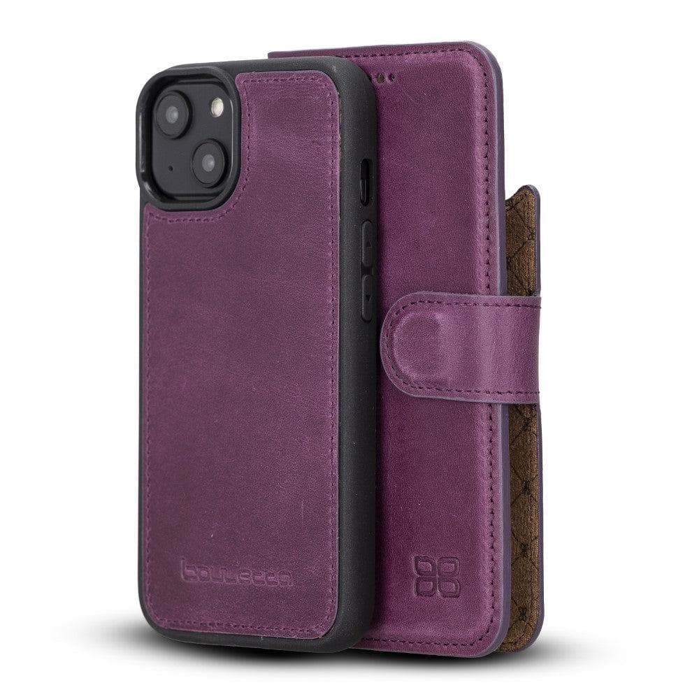 Apple iPhone 14 Series Detachable Leather Wallet Case Darker Color - MW-12
