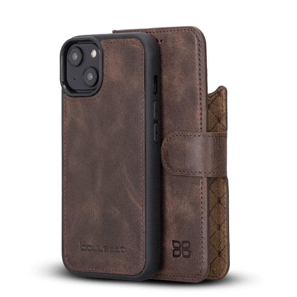 Apple iPhone 14 Series Detachable Leather Wallet Case Darker Color - MW-13