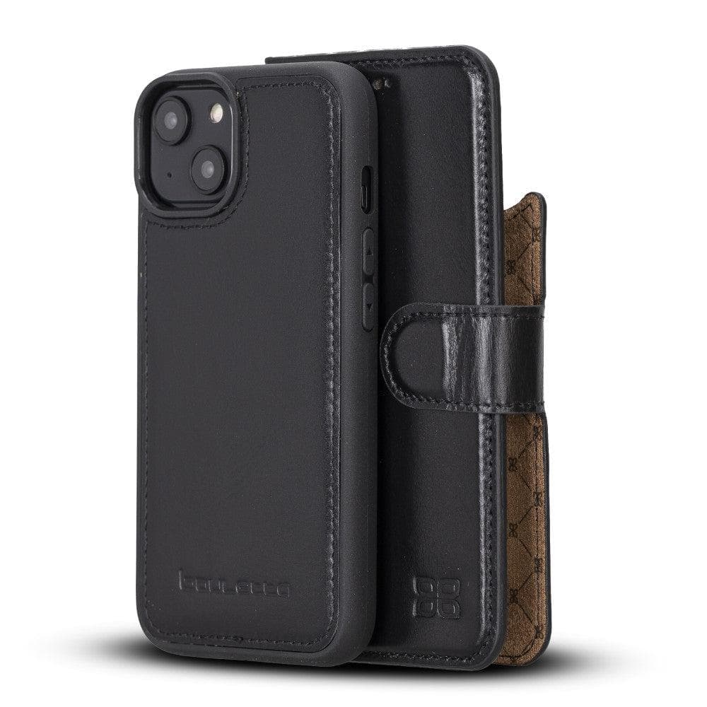 Apple iPhone 14 Series Detachable Leather Wallet Case Darker Color - MW-14