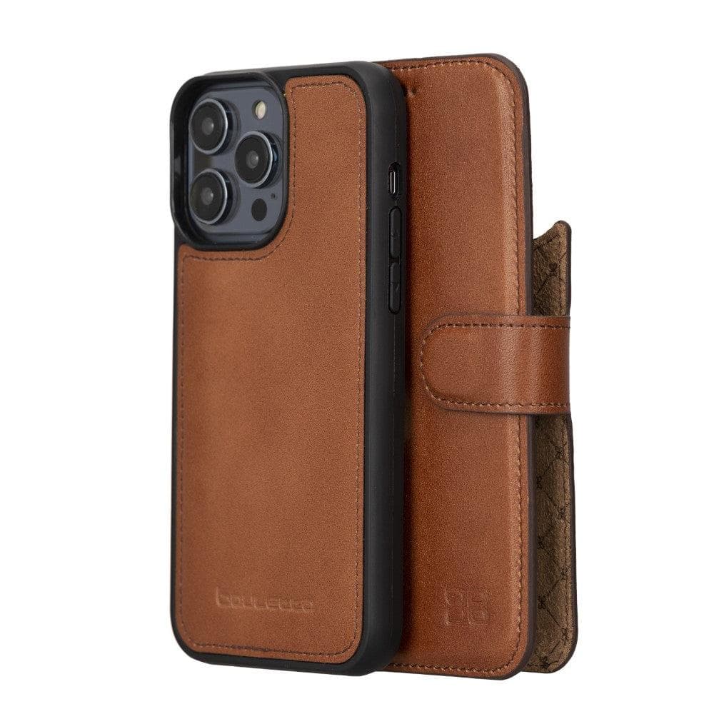 Apple iPhone 14 Series Detachable Leather Wallet Case Darker Color - MW-11